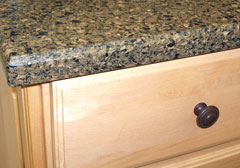 engineered quartz countertop and cabinet drawer